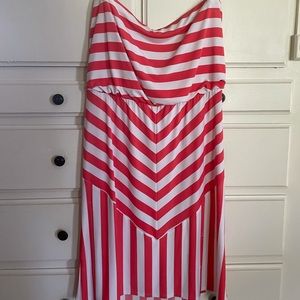 Bisou Bisou Strapless Contrast Stripe Dress